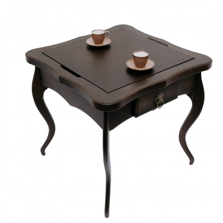 Sakkasztal "Josephine" , kombinált (tömör bükk, sakk/backgammon/kávé)